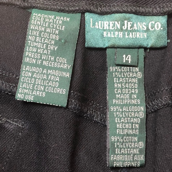 Ralph Lauren Lauren Jeans Co. Black Plus Jeans - Picture 5 of 5